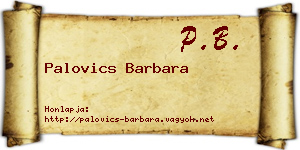 Palovics Barbara névjegykártya